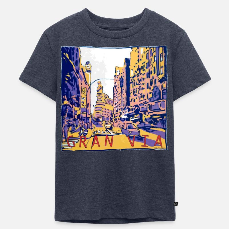 Gran Vía - Kinder Premium Bio T-Shirt - Jeansblau 
