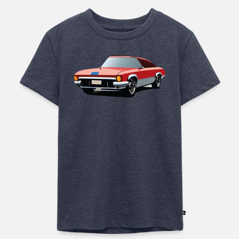 Roter Oldtimer - Kinder Premium Bio T-Shirt - Jeansblau 