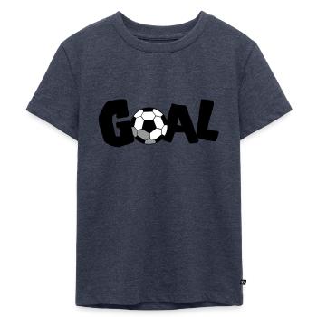 soccer ball goal! FOOTBALL! - Kids Premium Organic T-Shirt - heather denim - Front - Mikhail (115cm)