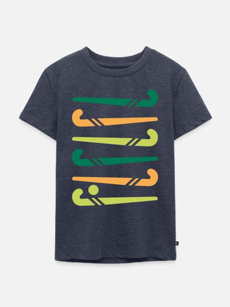 Hockeyschläger bunt - Kinder Premium Bio T-Shirt - Jeansblau 