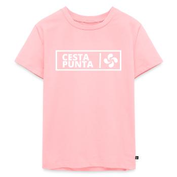 CESTA PUNTA CROIX BASQUE - Basque Pelota Game - Kids Premium Organic T-Shirt - rose - Front - AI Model Kid Female (0cm)