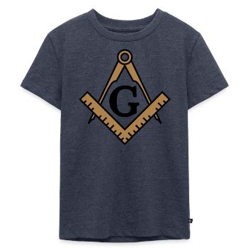 franc-maçon symbole, équerre & compas maçonniques - T-shirt Premium bio Enfant - bleu jeans  - Devant - Mikhail (115cm)