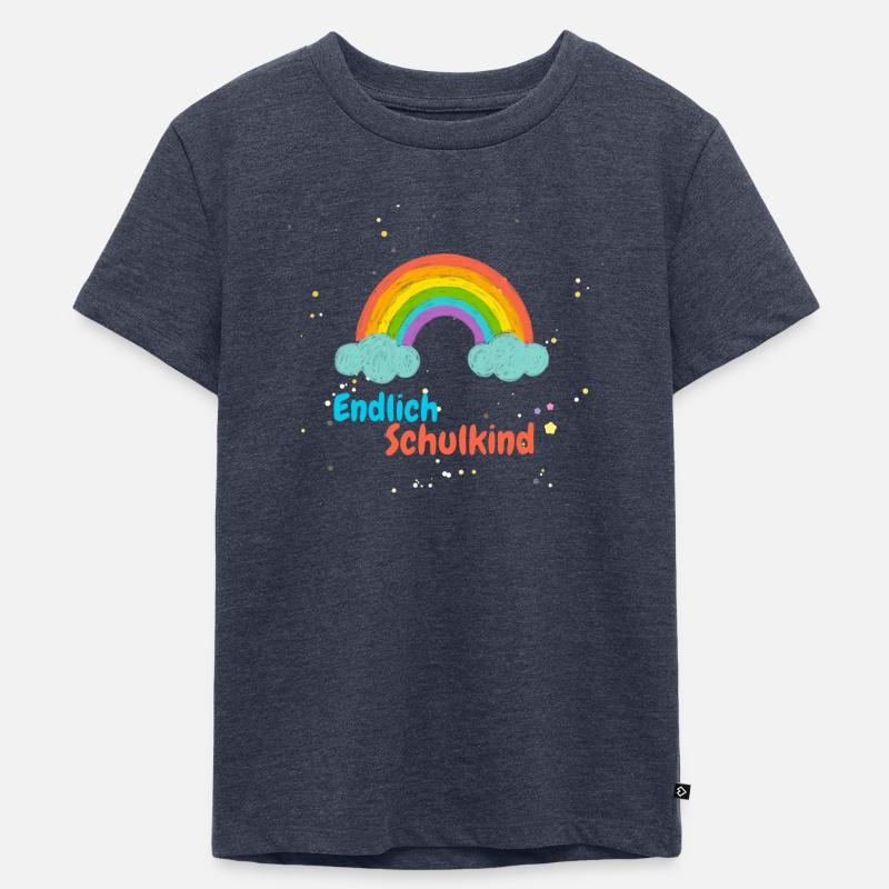 Endlich Schulkind Regenbogen Einschulung Geschenk - Kinder Premium Bio T-Shirt - undefined