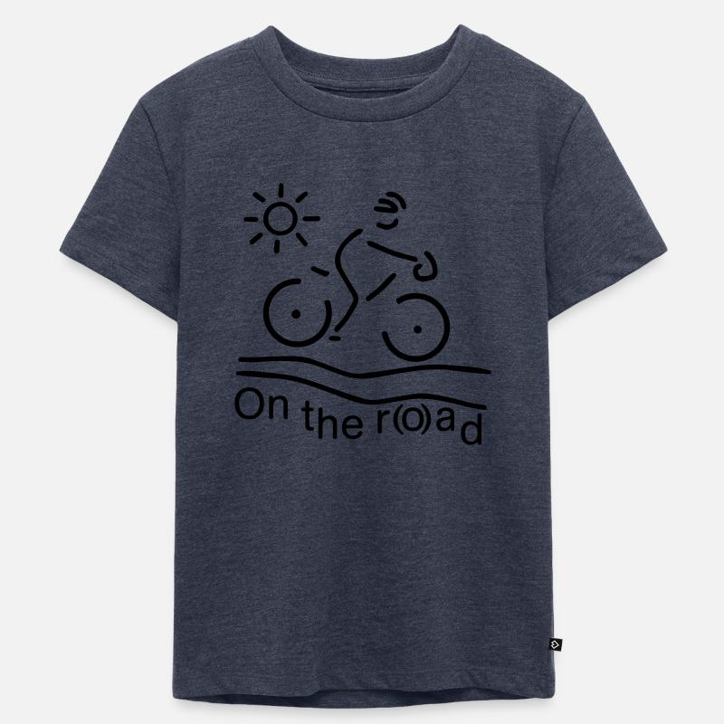 On the ro(a)d - Kinder Premium Bio T-Shirt - Jeansblau 
