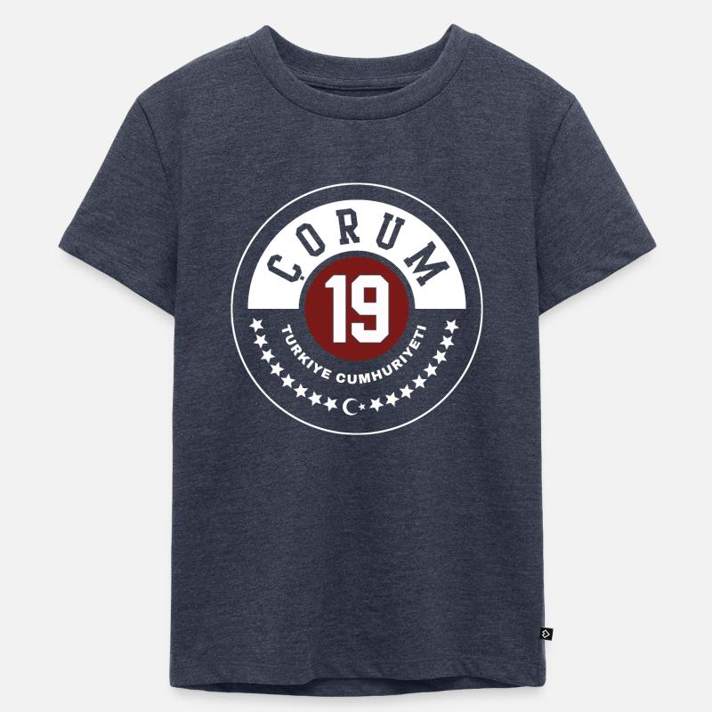 Corum - Ekologiczna dziecięca koszulka Premium - dżinsowy niebieski 