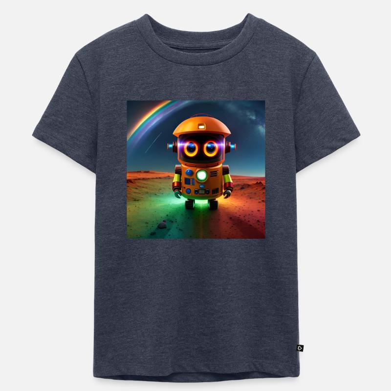 Süßer Bunter Robby Regenbogen - Kinder Premium Bio T-Shirt - Jeansblau