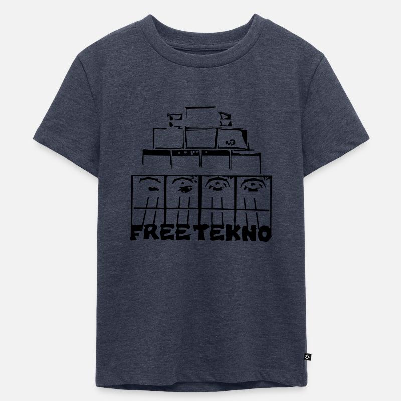 FREE TEKNO SOUND SYSTEM - Kinder Premium Bio T-Shirt - Jeansblau 