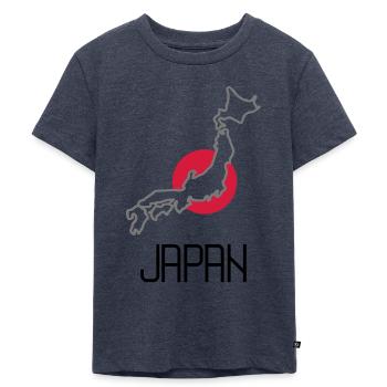 japan - Kinder Premium Bio T-Shirt - Jeansblau  - Vorne - Mikhail (115cm)