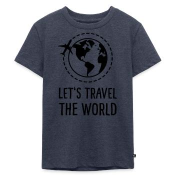 Parcourons le monde - T-shirt Premium bio Enfant - bleu jeans  - Devant - Mikhail (115cm)