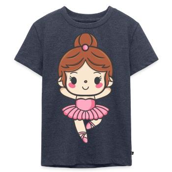 Klassischer Ballerinas im Kawaii-Design - Kinder Premium Bio T-Shirt - Jeansblau  - Vorne - Mikhail (115cm)