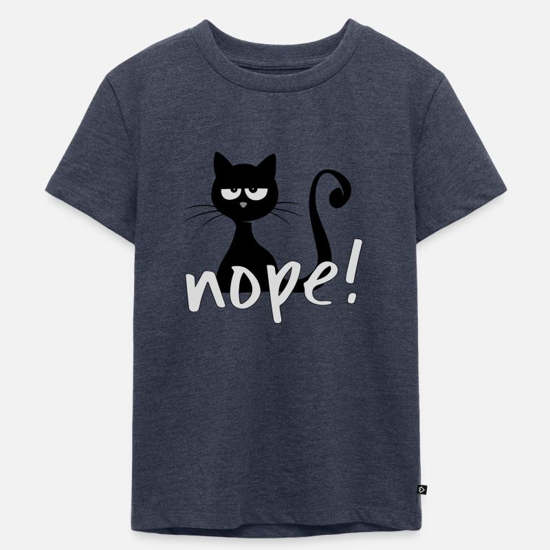 grumpy nope cat Nein Nö Katze Geschenk - Kinder Premium Bio T-Shirt - Jeansblau 