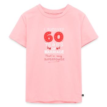 Mariage Diamant 60 Ans Mariage Cadeau Femme - T-shirt Premium bio Enfant - rose - Devant - AI Model Kid Female (0cm)