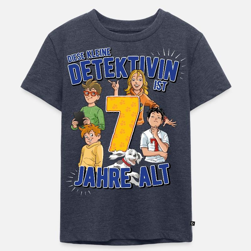 TKKG Junior 7. Geburtstag Sieben Gelb Geschenk - Kinder Premium Bio T-Shirt - Jeansblau 