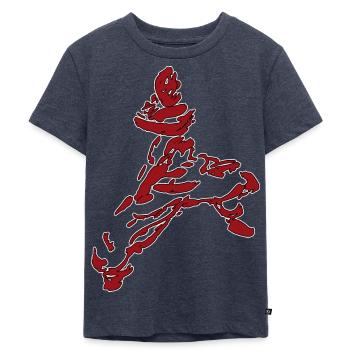 Kampfsport TUSCHE Figur - Kinder Premium Bio T-Shirt - Jeansblau  - Vorne - Mikhail (115cm)