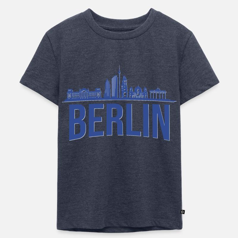 Berlin Skyline - Kinder Premium Bio T-Shirt - Jeansblau 