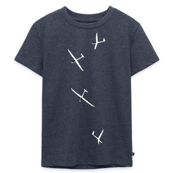 Segelflugzeug Segelfliegen Segelflug Segelflieger - Kinder Premium Bio T-Shirt - Jeansblau  - Vorne - Mikhail (115cm)