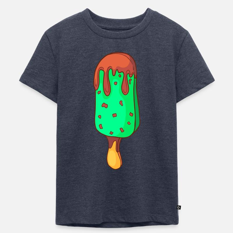 Crème glacée, crème glacée, crème glacée, crème glacée, boule, crème glacée, sundae - T-shirt Premium bio Enfant - bleu jeans 
