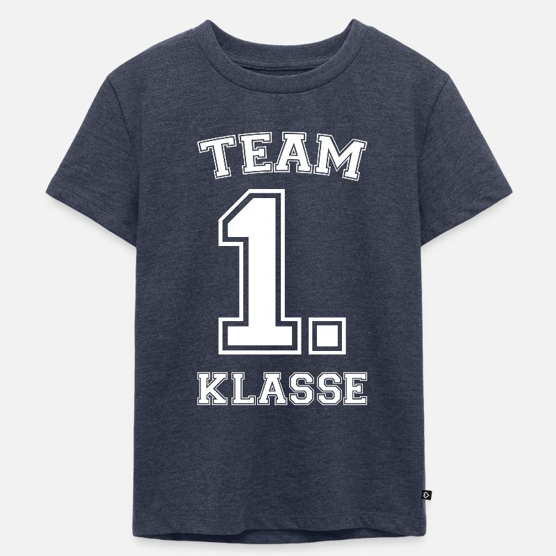 Team 1. Klasse Einschulung Schulkind - Kinder Premium Bio T-Shirt - Jeansblau 