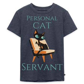 Chat personnel serviteur drôle chat noir - T-shirt Premium bio Enfant - bleu jeans  - Devant - Mikhail (115cm)