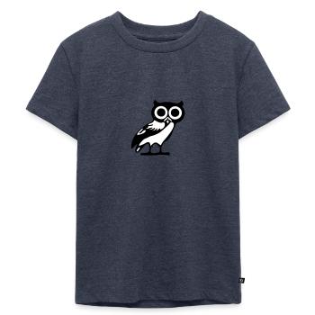 Owl - hibou - T-shirt Premium bio Enfant - bleu jeans  - Devant - Mikhail (115cm)