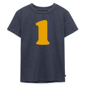 1 - Kinder Premium Bio T-Shirt - Jeansblau  - Vorne - Mikhail (115cm)