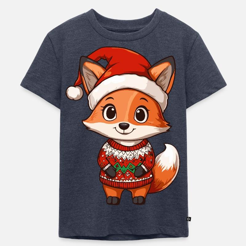 Bande dessinée de Noël Fox - T-shirt Premium bio Enfant - bleu jeans 