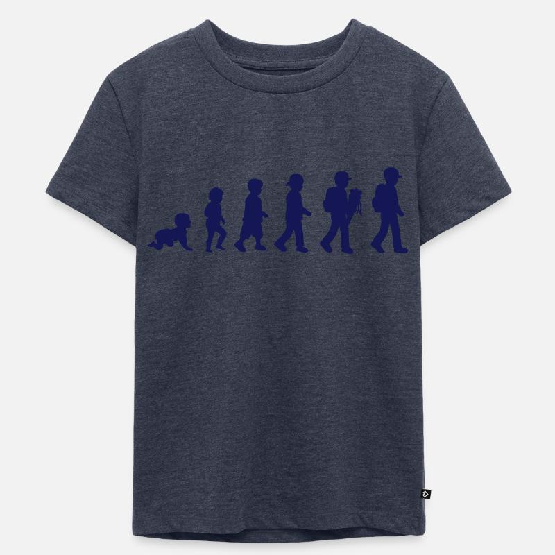 Evolution Schulkind Einschulung Junge - Kinder Premium Bio T-Shirt - undefined