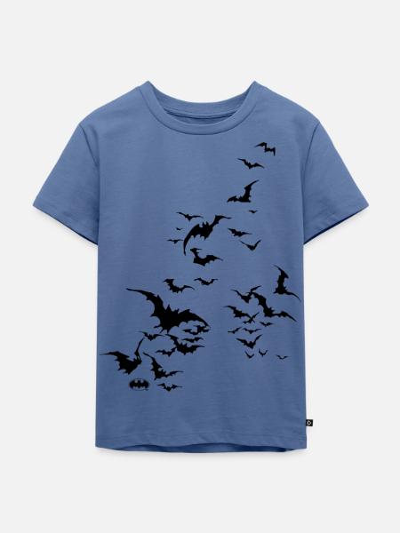 Batman Fledermaus Schwarm - Kinder Premium Bio T-Shirt - Taubenblau