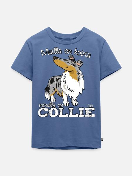 Koiriacolliemerle - Kinder Premium Bio T-Shirt - Taubenblau