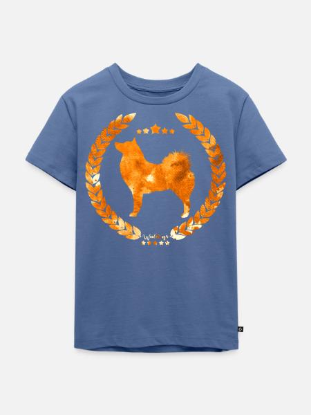 Finnische Spitzohrarmee Orange - Kinder Premium Bio T-Shirt - Taubenblau