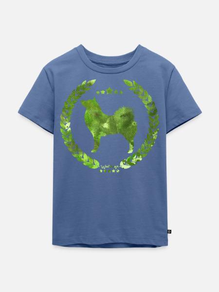 Finnisches Spitzohr-Armee-Grün - Kinder Premium Bio T-Shirt - Taubenblau