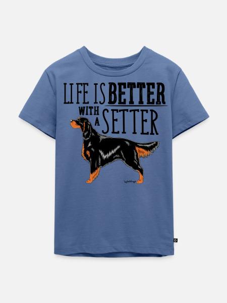 Gordon Setter Besser - Kinder Premium Bio T-Shirt - Taubenblau