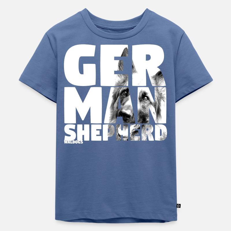 NASSU GSD Mono - Kinder Premium Bio T-Shirt - Taubenblau