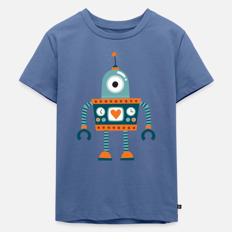 ROBOT02 - T-shirt Premium bio Enfant - bleu pigeon