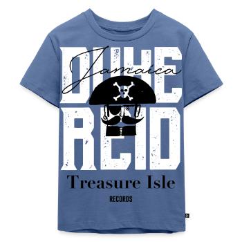 Duke Reid| Jamaika Treasure Island Records - Kinder Premium Bio T-Shirt - Taubenblau - Vorne - Mikhail (115cm)