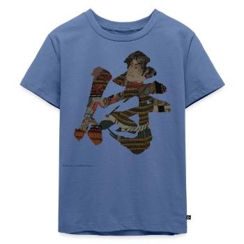 SAMURAI KANJI - Kinder Premium Bio T-Shirt - Taubenblau - Vorne - Mikhail (115cm)