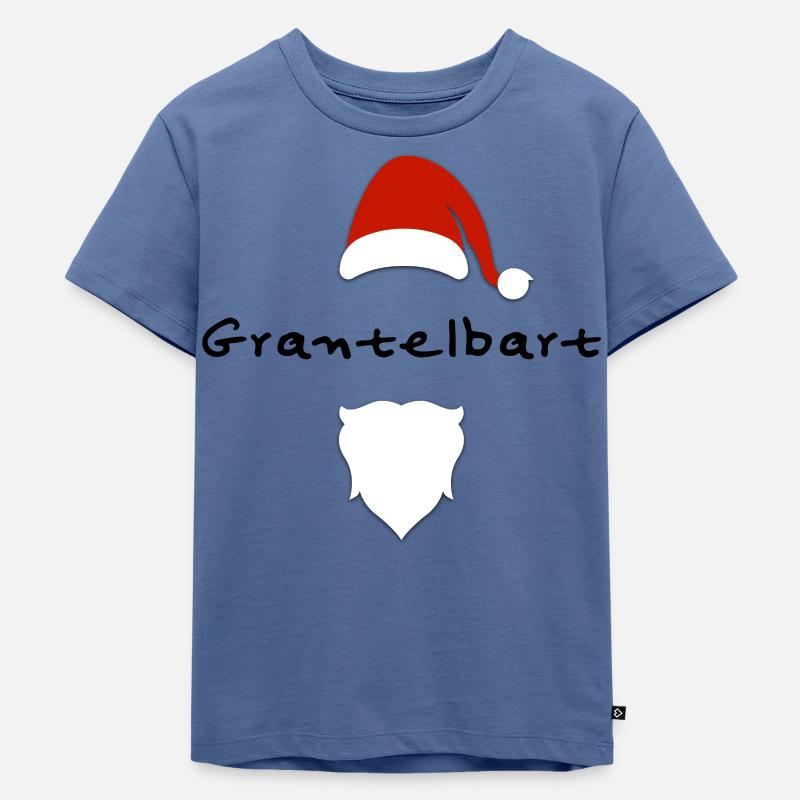 Grantelbart schwarz - Kinder Premium Bio T-Shirt - Taubenblau