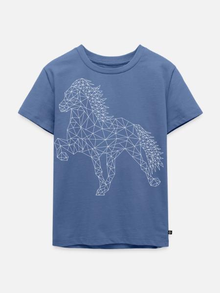 Islandpferd "Geo White" - Kinder Premium Bio T-Shirt - Taubenblau