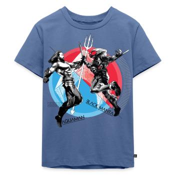 Aquaman Film Aquaman vs. Black Manta Kampf - Kinder Premium Bio T-Shirt - Taubenblau - Vorne - Mikhail (115cm)