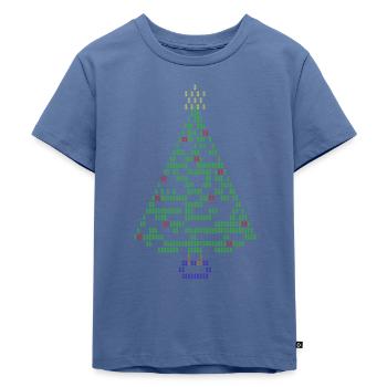 Weihnachtsbaum ASCII art - Kinder Premium Bio T-Shirt - Taubenblau - Vorne - Mikhail (115cm)