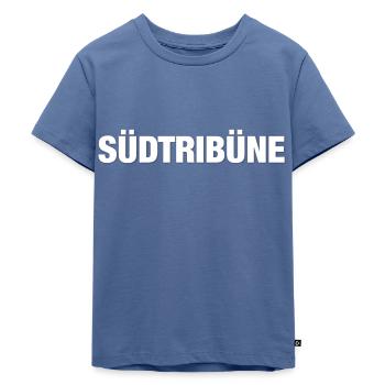 Südtribüne - Kinder Premium Bio T-Shirt - Taubenblau - Vorne - Mikhail (115cm)