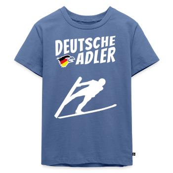 Skispringen Deutschland Skispringer Deutsche Adler - Kinder Premium Bio T-Shirt - Taubenblau - Vorne - Mikhail (115cm)