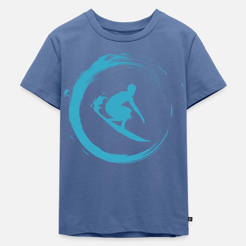 Surfer - Kinder Premium Bio T-Shirt - Taubenblau