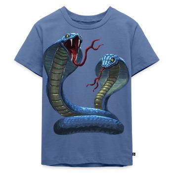 cobra - Kinder Premium Bio T-Shirt - Taubenblau - Vorne - Mikhail (115cm)