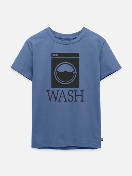 Waschmaschine Wash - Kinder Premium Bio T-Shirt - Taubenblau