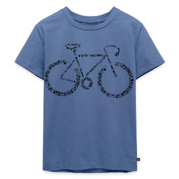 Fahrrad Kaffee - Kinder Premium Bio T-Shirt - Taubenblau - Vorne - Mikhail (115cm)
