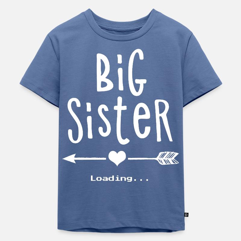 Geschenk für Mädchen, das große Schwester wird - Kinder Premium Bio T-Shirt - Taubenblau