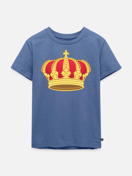 Krone - Kinder Premium Bio T-Shirt - Taubenblau