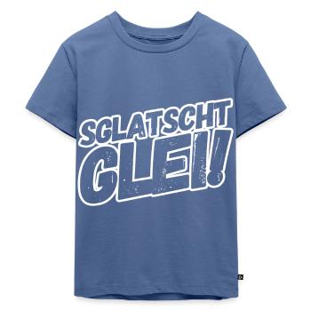 Sachsen Sächsisch Sprüche Spruch Sglatscht - Kinder Premium Bio T-Shirt - Taubenblau - Vorne - Mikhail (115cm)