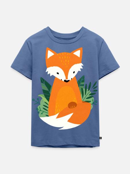 Kleiner Fuchs im Wald - Kinder Premium Bio T-Shirt - Taubenblau